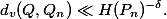  d_v(Q, Q_n) \ll H(P_n)^{-\delta}. 