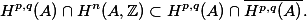 H^{p,q}(A) \cap H^n(A, \mathbb{Z})  \subset  H^{p,q}(A) \cap \overline{H^{p,q}(A)}. 
