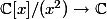 \mathbb{C}[x]/(x^2) \to \mathbb{C}