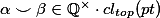 \alpha \smile \beta \in \mathbb{Q}^\times \cdot cl_{top}(pt)