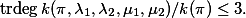  \operatorname{trdeg} k(\pi, \lambda_1, \lambda_2, \mu_1, \mu_2)/k(\pi) \leq 3. 