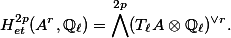  H^{2p}_{et}(A^r, \mathbb{Q}_\ell) = \bigwedge^{2p} (T_\ell A \otimes \mathbb{Q}_\ell)^{\vee r}. 
