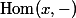 \mathop{\mathrm{Hom}}(x, -)