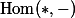 \mathop{\mathrm{Hom}}(*, -)
