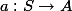 a : S \to A