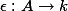 \epsilon : A \to k