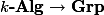 k\textbf{-Alg} \to \textbf{Grp}